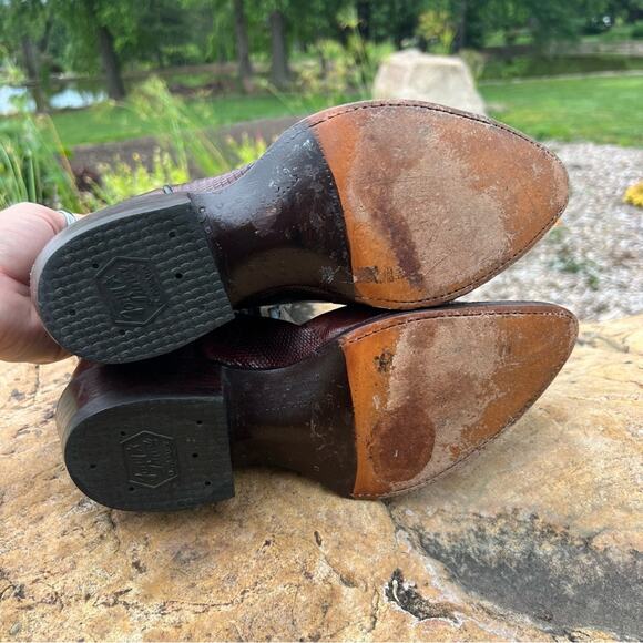 Vintage Tony Lama Black Label Exotic Lizard Leather Cowboy Boots 8 EE 86635 - Picture 3 of 10